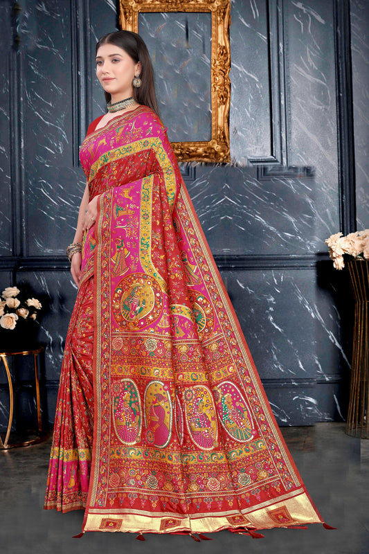 Rajwadi Raag – Maroon Saree with Grand Pallu Detailing